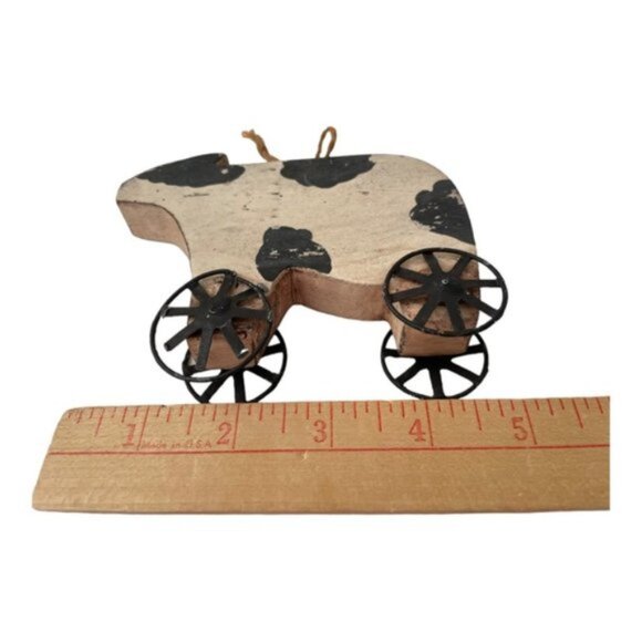 Vintage Cows on Wheels Ornaments - Picture 4 of 7